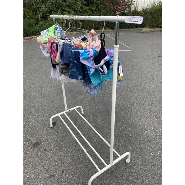CLOTHES RACK WITH NEW KIDS CLOTHING SIZE 6- 12 RACK INCLUDED 30+ PCS