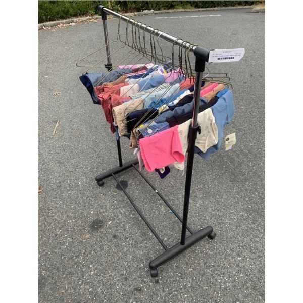 CLOTHES RACK WITH NEW CLOTHING SIZE 0-9 MONTHS RACK INCLUDED 30+ PCS