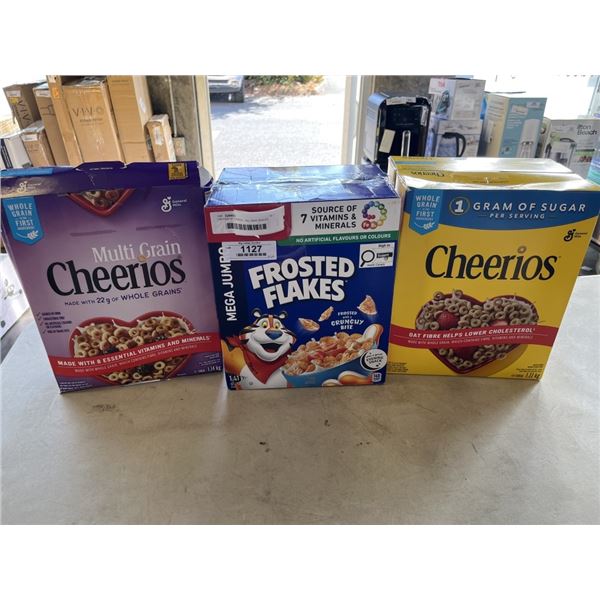 5 BAGS OF CEREAL - ALL NEW SEALED EXCEPT ONE BAG FROASTED FLAKES