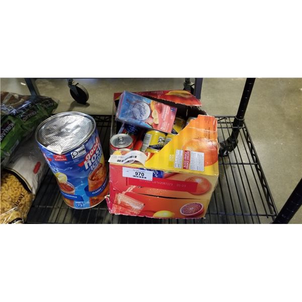 CASE OF SAN PELINGRINO, CRYSTLA LIGHT, AND ICE TEA MIX