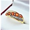 Image 1 : GOLD PLATED STERLING SILVER NATURAL ORANGE SAPPHIRE WITH WHITE SAPPHIRE RING, SIZE 7, W/A $750.00. S