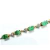 Image 3 : GOLD PLATED STERLING SILVER NATURAL EMERALD WITH CZ BRACELET, W/A $1350.00. EMERALD IS THE BIRTHSTON