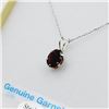 Image 2 : STERLING SILVER NATURAL GARNET PENDANT, W/A $550.00. GARNET IS THE BIRTHSTONE FOR JANUARY.