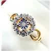 Image 1 : GOLD PLATED STERLING SILVER NATURAL DIAMOND WITH CZ RING, SIZE 8, W/A $700.00. DIAMOND IS THE BIRTHS