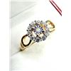 Image 2 : GOLD PLATED STERLING SILVER NATURAL DIAMOND WITH CZ RING, SIZE 8, W/A $700.00. DIAMOND IS THE BIRTHS