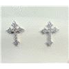 Image 2 : STERLING SILVER MOISSANITE CROSS EARRINGS, W/A $350.00.