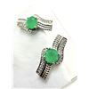 Image 2 : STERLING SILVER NATURAL GREEN ONYX WITH CZ EARRINGS, W/A $400.00.
