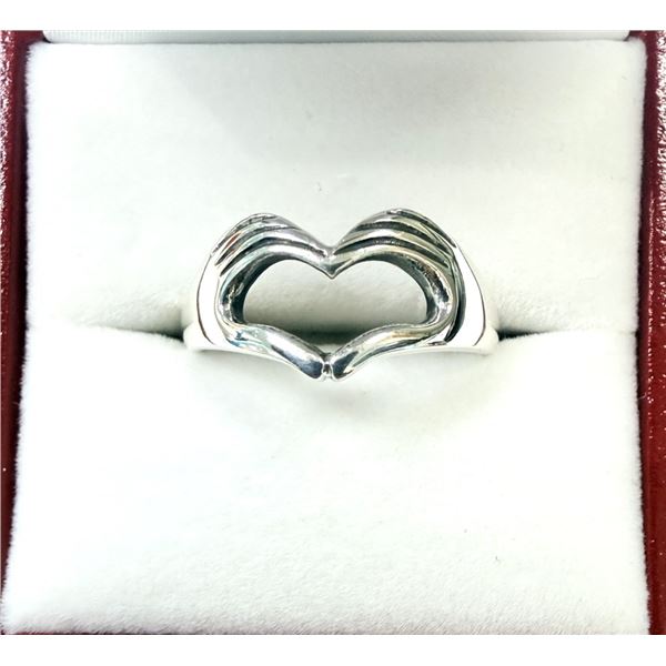 STERLING SILVER CLADDAGH RING, SIZE 6, W/A $255.00.