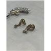Image 2 : RHINESTONE BROOCH AND CLIP ON EARRINGS