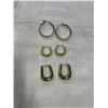 Image 1 : 3 PAIRS OF GOLD TONE HUGGIE EARRINGS