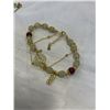 Image 3 : GOLD TONE 925 BRACELETS, ONE WITH JADE