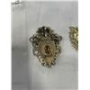 Image 5 : 2 PINS, 2 BROOCHES AND CRYSTAL TREE HANGER