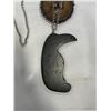 Image 4 : HAND CARVED 3" NATIVE PENDANT  ON 925 ITALY STERLING SILVER CHAIN
