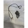 Image 1 : LARRGE HEAVY CHAIN AND HORSESHOE PENDANT ON CORD NECKLACE