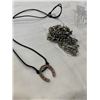 Image 2 : LARRGE HEAVY CHAIN AND HORSESHOE PENDANT ON CORD NECKLACE