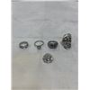Image 1 : 4 STERLING SILVER 925 RINGS AND PENDANT