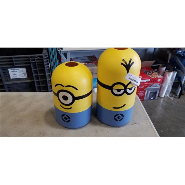 2 MINIONS STACKABLE STORAGE CONTAINERS