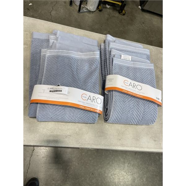 TWO NEW 4 PACKS HOME CARO HAND TOWELS