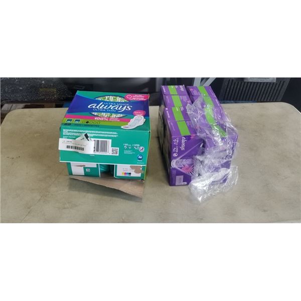 88 ALWAYS ULTRA THIN RAPID DRY PADS AND 200 ANTI-BUNCH LONG LINERS