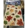Image 2 : NEW MACHINE WASHABLE AREA RUG, 72" X 108", AND FOAM UNDERFOOT HOOKED ACCENT RUG