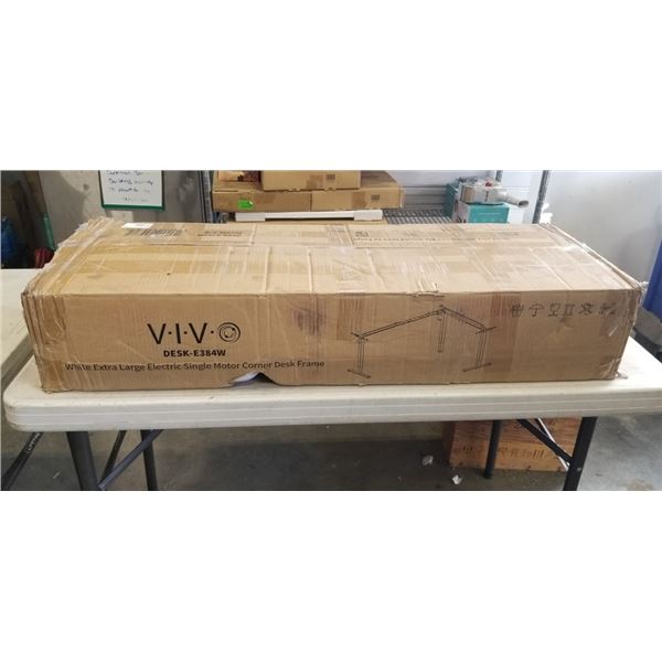 VIVO WHITE EXTRA LARGE ELECTRIC SINGLE MOTOR CORNER DESK FRAME