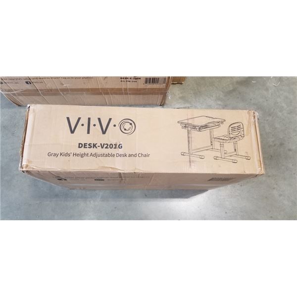VIVO GRAY KIDS HEIGHT ADJUSTABLE DESK & CHAIR