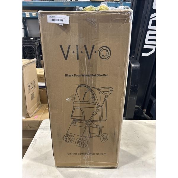 VIVO BLACK FOUR WHEEL PET STROLLER