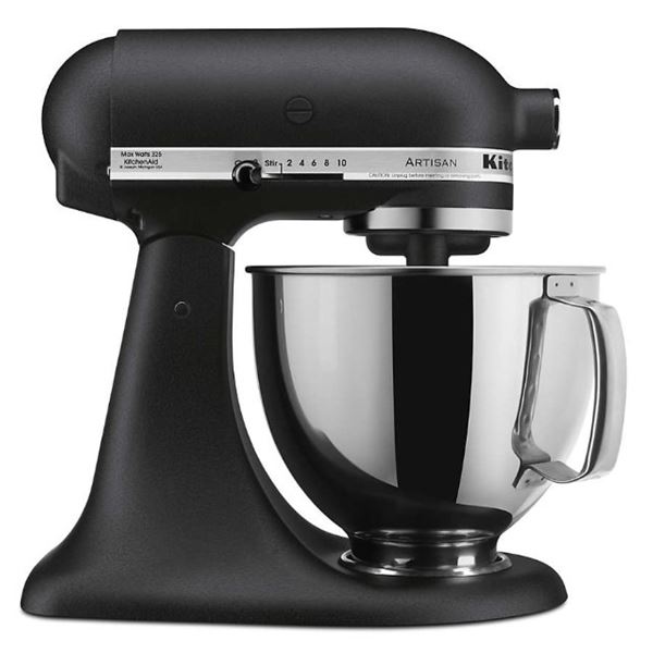 KITCHENAID ARTISAN TILT-HEAD STAND MIXER 5QT, 325 WATT, MATTE BLACK - TESTED WORKING, RETAIL $475