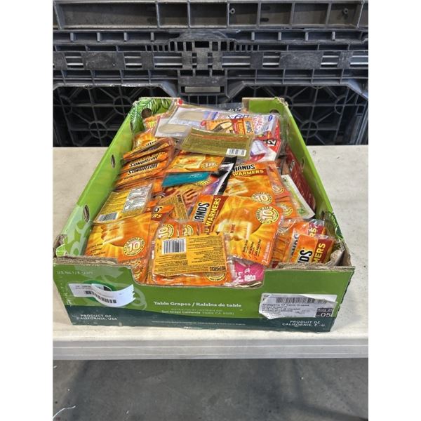 BOX OF ASSORTED HAND AND FOOT WARMERS