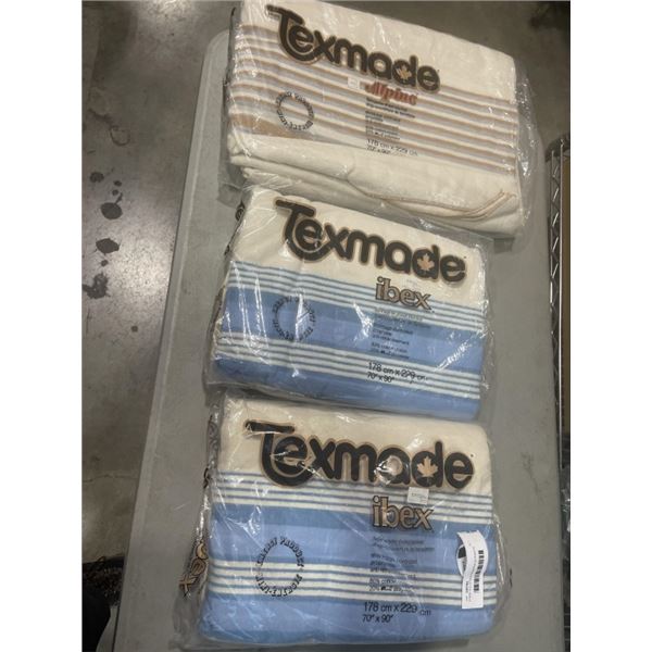 3 NEW OLD STOCK TEXMODE BLANKETS