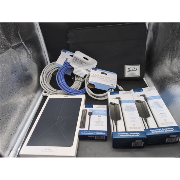 BOXED UNIVERSAL LAPTOP CHARGER AND ELECTRONIC ACCESSORIES