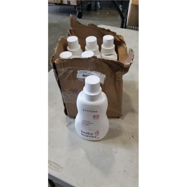 6 BOTTLES ATTITUDE SWEET LULLABY LAUNDRY DETERGENT. 1.04 L PER BOTTLE