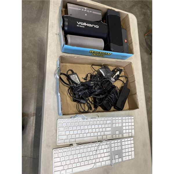 KEYBOARDS, LAPTOP CHARGERS, AND BLUETOOTH SPEAKERS - WORKING