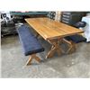 Image 2 : VINTAGE WALNUT FARMHOUSE TABLE AND 2 BENCHES