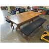 Image 3 : VINTAGE WALNUT FARMHOUSE TABLE AND 2 BENCHES
