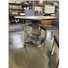 Image 2 : AS NEW ROUND DINING TABLE W/ 4 GREY UPHOLSTERED CHAIRS