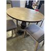 Image 4 : AS NEW ROUND DINING TABLE W/ 4 GREY UPHOLSTERED CHAIRS