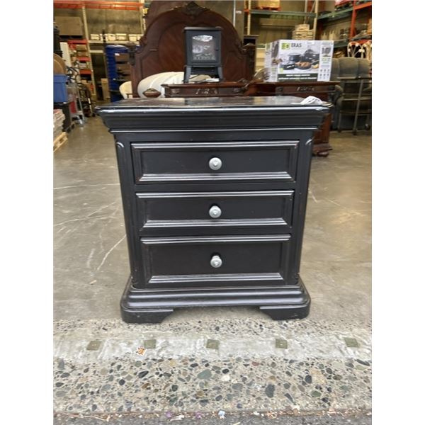 BLACK 3 DRAWER NIGHT STAND