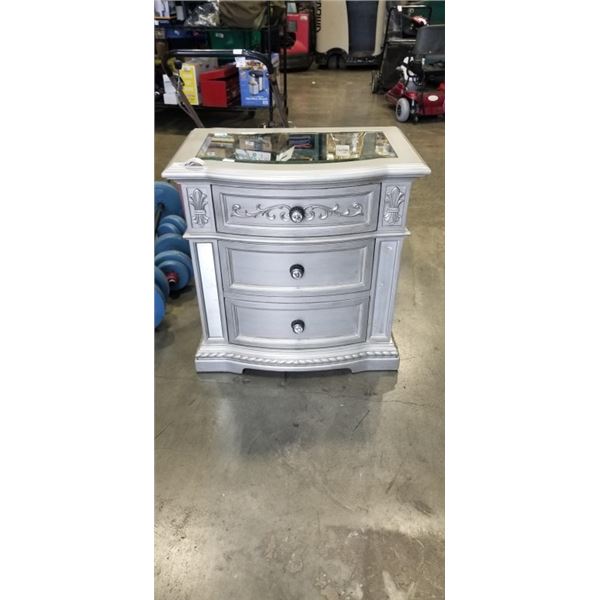 3 DRAWER MIRRORED TOP NIGHT STAND