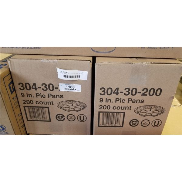 2 NEW CASES OF 9 INCH PIE TINS, 200 PER CASE