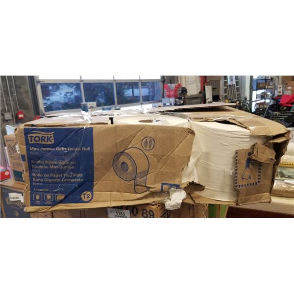 NEW CASE OF TORK MINI JUMBO BATH TISSUE ROLLS, WHITE, 12 X 750FT