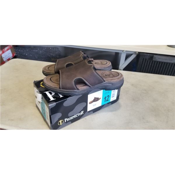 NEW PROSPECTOR MENS BROWN SANDLES. SIZE 12