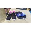 Image 1 : SKECHERS SIZE 3 SWIFT FIT SHOES AND ADIDAS ADILETTE SHOWER K KIDS SANDLES SIZE 4