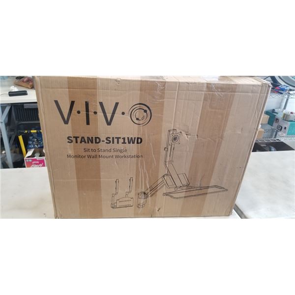 VIVO SIT TO STAND SINGLE MONITOR WALL MOUNT WORKSTATION