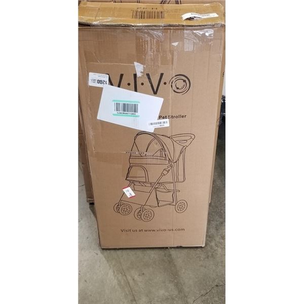 VIVO BLACK FOUR WHEEL PET STROLLER