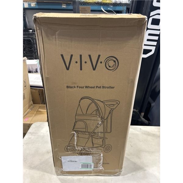 VIVO BLACK FOUR WHEEL PET STROLLER