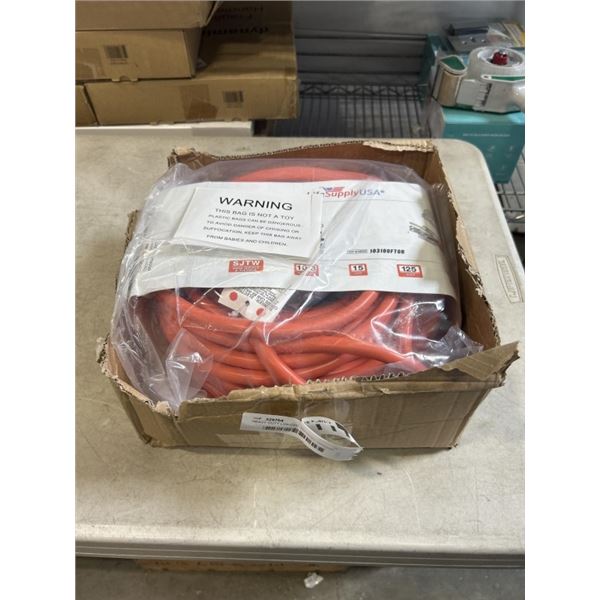 HEAVY DUTY LIGHTED 100 FOOT ORANGE EXTENSION CORD. 10AWG/3C