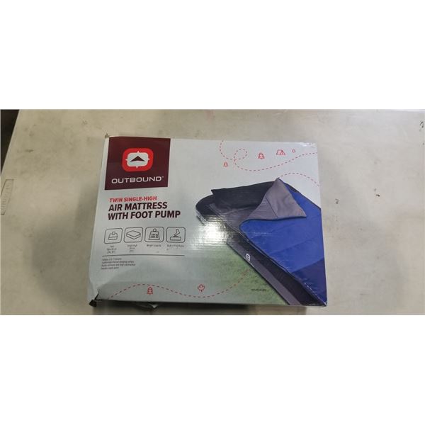 OUTBOUND TWIN SINGLE-HIGH AIR MATTRESS WITH FOOT PUMP