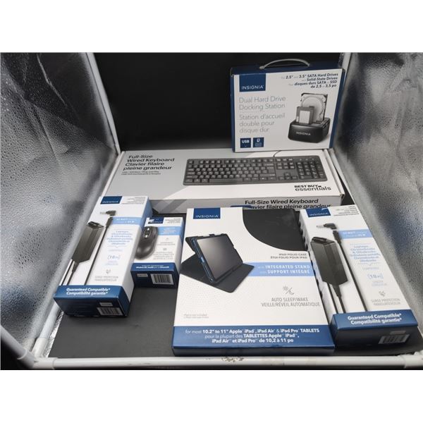 BOXED UNIVERSAL LAPTOP CHARGER AND ELECTRONIC ACCESSORIES