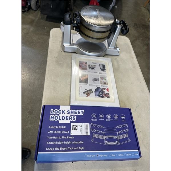 WAFFLE MAKER, PICTURE FRAMES, AND LOCK SHEET HOLDERS